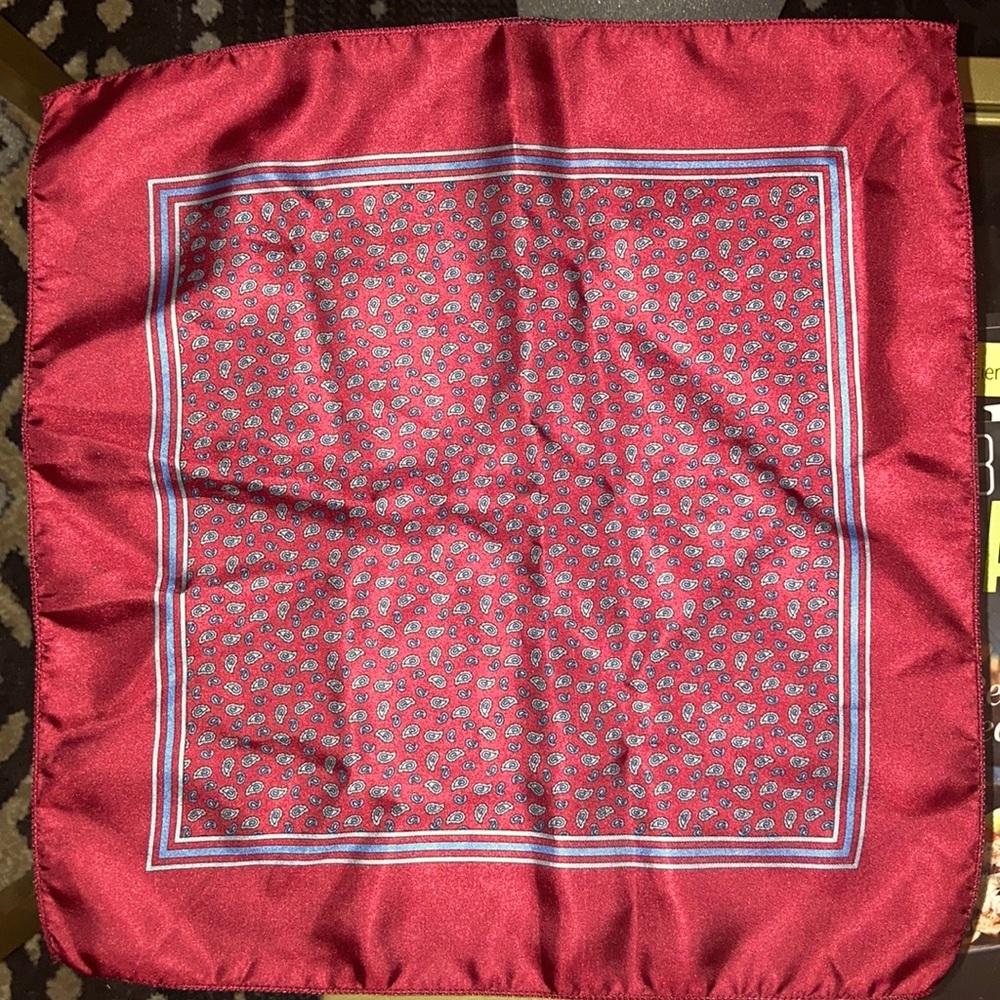 100% Silk Men’s Maroon Pocket Square